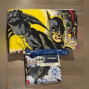 Vintage DC Comics Batman Comforter/Blanket 60' x 83'/BNWT Batman Twin Sheet Set